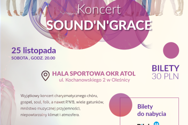 Koncert SOUND'N'GRACE - już 25 listopada o godz. 20:00